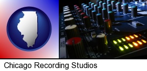 Chicago, Illinois - a recording studio mixer