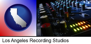 Los Angeles, California - a recording studio mixer