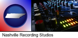 Nashville, Tennessee - a recording studio mixer