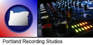 Portland, Oregon - a recording studio mixer